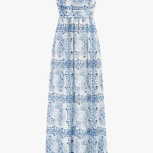 Blue and White Paisley Maxi Dress